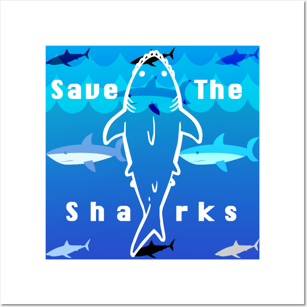 Save the sharks! Wall Art by psanchez